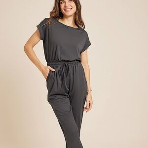 Women’s Maurices Minimalist Gray Stretch Wide Leg Jumpsuit Size XL